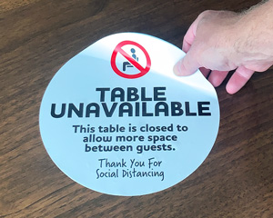 Removable Social Distancing Table Decal