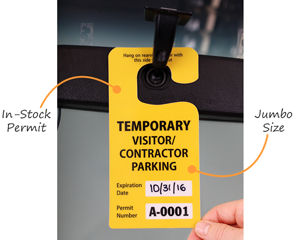 Temporary contractor parking pass