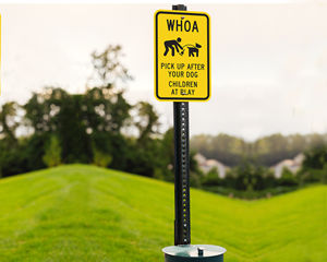 Whoa Pick Up After Your Dog Childern At Play Sign