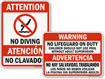 Bilingual Pool Signs