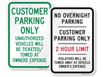 Customer Parking Signs
