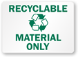 Free Recyclable Waste Signs