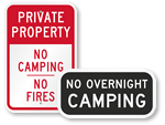 No Camping Allowed Signs 