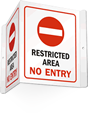 Restricted Area Projecting Door Sign