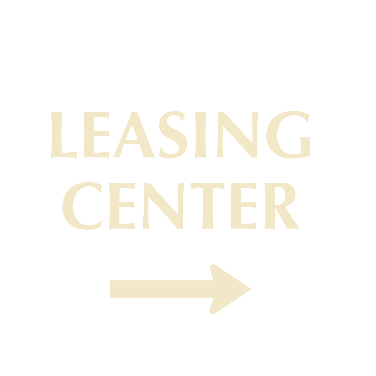 Designer Leasing Center Sign with Arrow