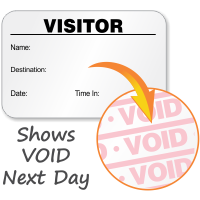 Full-Expiring Visitor Badge with Name, Destination