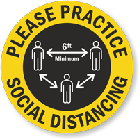 Please Practice Social Distancing Hard Hat Decal