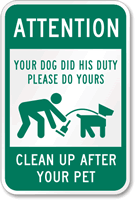 Attention Clean Up Pet Sign