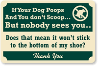 Dog Poop Sign with Dog Poop Symbol