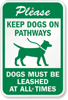 Dogs Must Be Leashed At All Times Sign