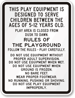 Playground Equipment Ages 5 12 Sign