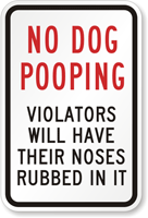 No Dog Pooping Sign