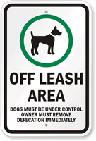 Off Leash Area (with Graphic) Sign