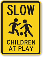 Slow Children At Play Sign (with Graphic)