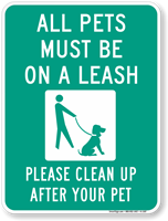All Pets Leash Clean Sign