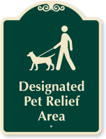 Designated Pet Relief Area Sign
