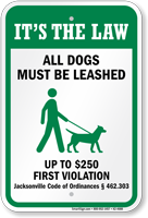Dog Leash Sign For Florida