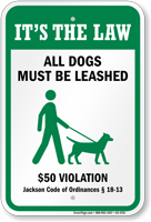 Dog Leash Sign For Mississippi