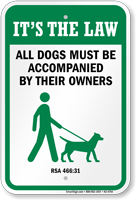 Dog Leash Sign For New Hampshire