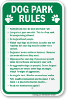 Dog Park Rules Sign