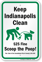 Dog Poop Sign For Indiana