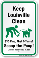 Dog Poop Sign For Kentucky