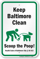 Dog Poop Sign For Maryland