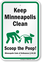 Dog Poop Sign For Minnesota