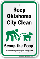 Dog Poop Sign For Oklahoma