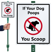 Dog Poop with Graphic Sign