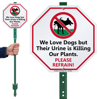Dog Urine Is Killing Our Plants LawnBoss Sign
