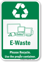 E Waste Please Recycle Sign