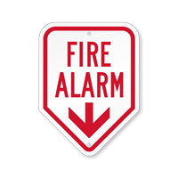Fire Alarm Sign With Down Arrow