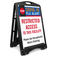 Flu Alert Restricted Access To This Facility Sidewalk Sign