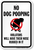 Humorous No Dog Pooping Sign