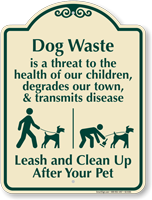 Dog Waste Threat Children Health Clean Up Sign