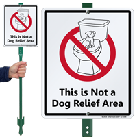 Not A Dog Relief Area Lawnboss Sign