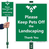 Please Keep Pets Off The Landscaping LawnBoss Sign