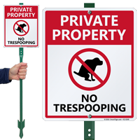 Private Property No Trespooping, No Poop LawnBoss Sign