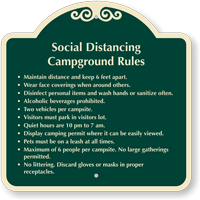 Social Distancing Campground Rules Custom Signature Sign