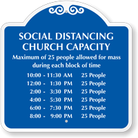 Social Distancing Church Capacity Custom Signature Sign