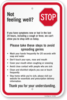 Stop Please Take Steps To Avoid Spreading Germs Sign