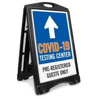Testing Center Pre Registered Guests Only Sidewalk Sign