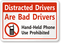 Hand Held Phone Use Prohibited Label