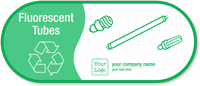Customizable Fluorescent Tubes Vinyl Recycling Sticker with Symbol