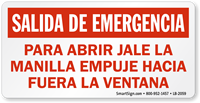 Spanish Emergency Exit Label