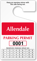 Custom Monthly Reserved Parking Permit Hang Tag