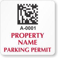 Custom Parking Permit Decal With 2D Barcode