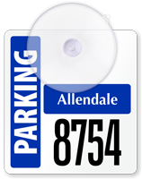 Customizable Mini Suction Cup Parking Permits with Big Numbering