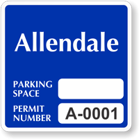 Customizable Reserved Parking Space Permit Decal